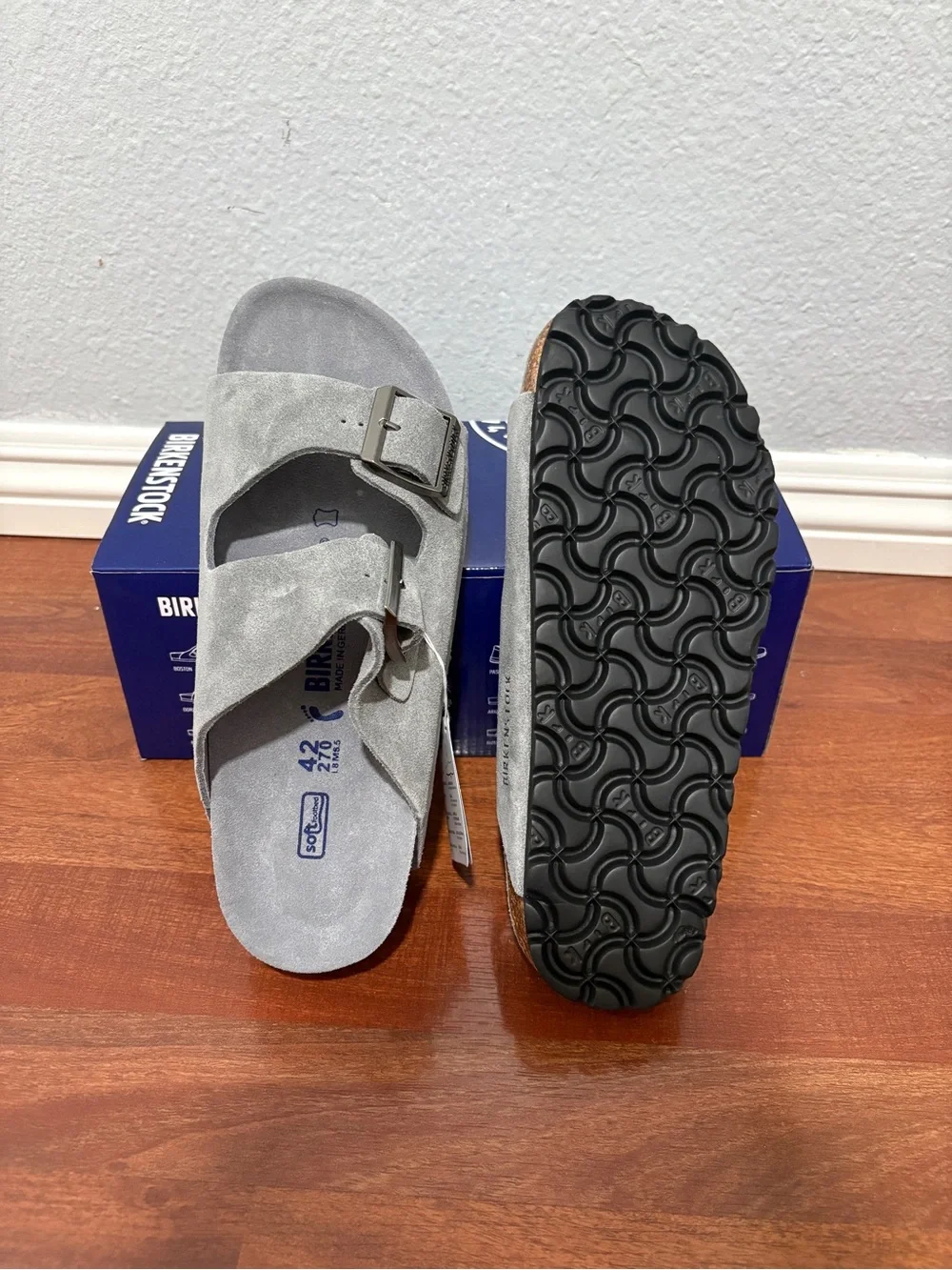 Grey Birkenstock Arizona Suede - Mens 9 / 42 EU